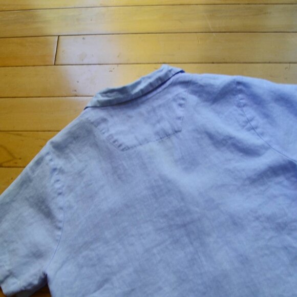 Quince 100% Linen Boxy Oversized Button Up Shirt Light Blue Size M - Picture 10 of 11